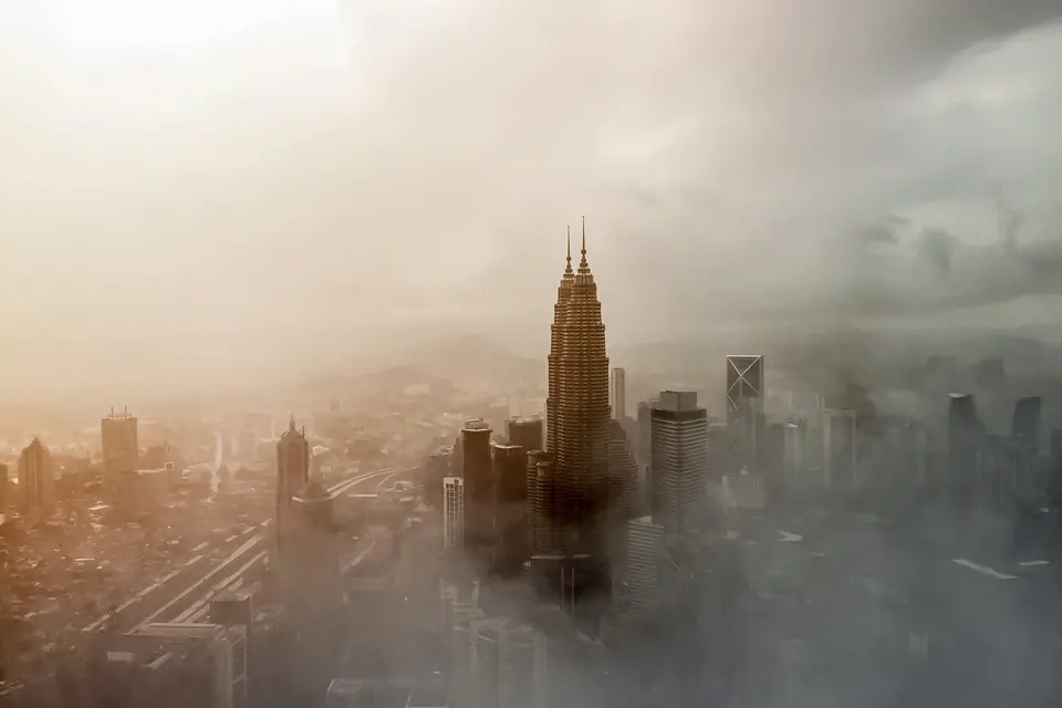 Petronas Towers above the Kuala Lumpur skyline